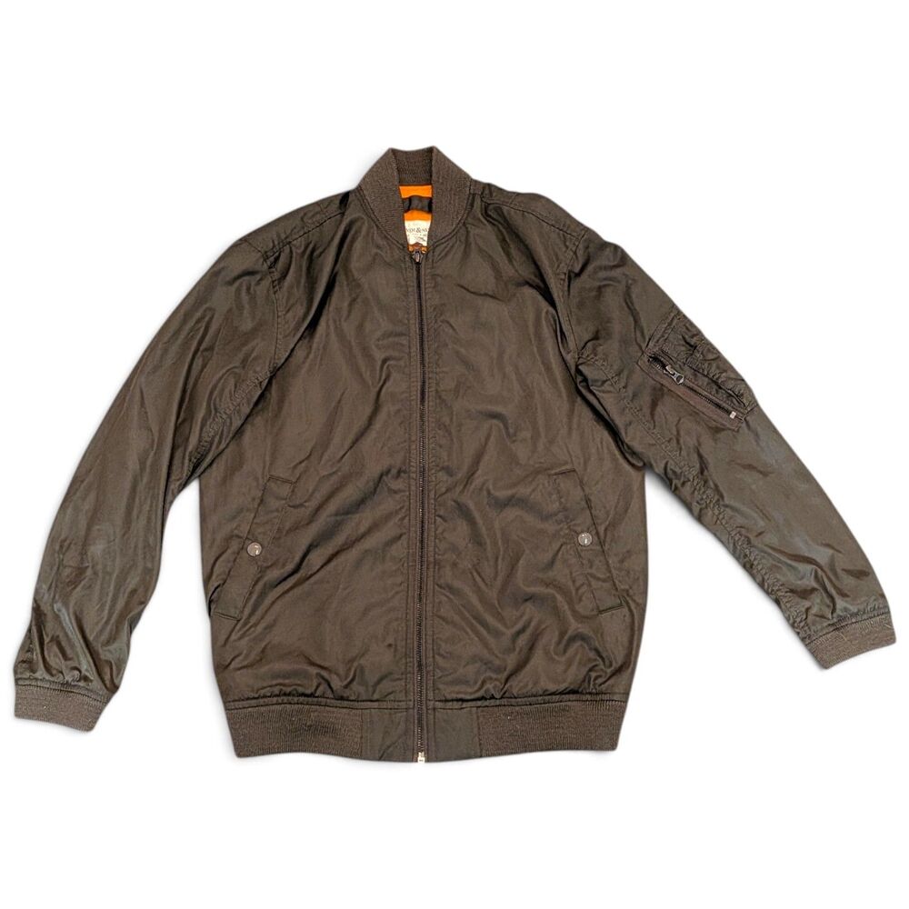 Denim Supply Ralph Lauren Mens S Flight Jacket Green Army Military Satin Bomber